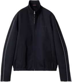 Long-sleeved Twill Jacket In Black