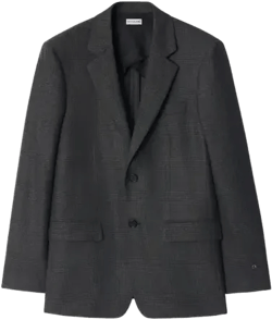 Check Wool Cashmere Tailored Jacket In Green