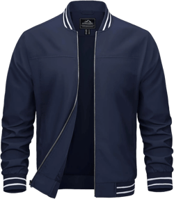 MAGCOMSEN Men's Bomber Jacket Lightweight Windbreaker Jackets Zip Up Windproof Jackets Casual Spring Fall Coat for Golf Navy X-Large