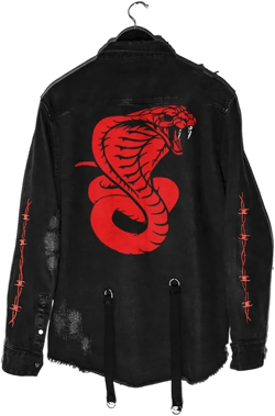 Mens Gothic Jacket Casual Harajuku Demon Hunter Skull Black Denim Jacket Coat
