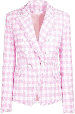 Women's Fall Winter Classic Houndstooth Tweed Blazer Jacket Outerwear Medium Pnnrk