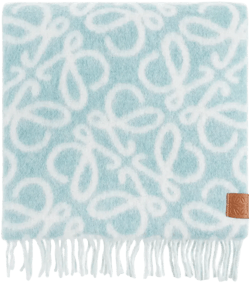 Anagram-pattern fringed scarf