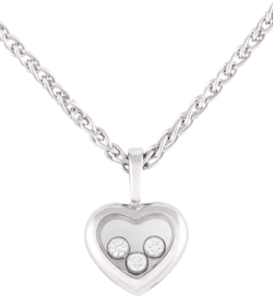 18kt white gold heart diamond necklace