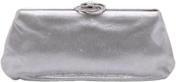 2011 Metallic Satin Crystal Camellia Evening Frame clutch bag