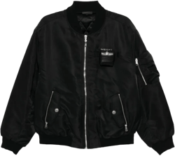 Zip-up Bomber Jacket In Black