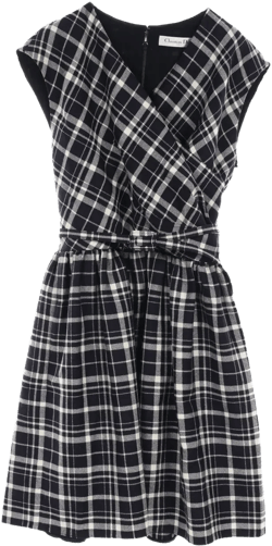 2010s checked wool dress