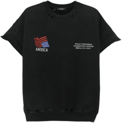 distressed flag graphic T-shirt 