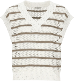 sequin-striped sleeveless vest