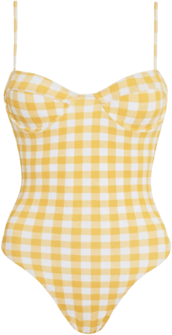 gingham-check pattern swimsuit