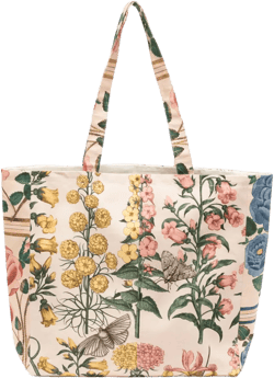 flower-print tote bag