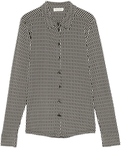 geometric-pattern button shirt
