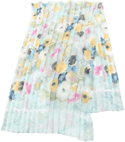 1986-1988 pleated floral-print silk scarf