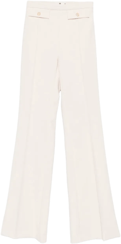 button-detailed flared trousers