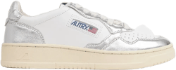 logo-print leather sneakers