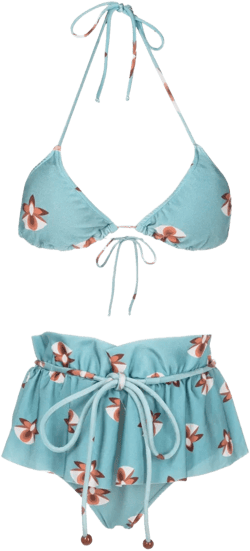 orchid-print draped bikini