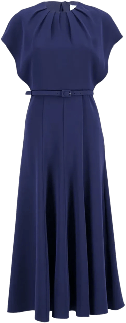 cady pleated cape midi dress