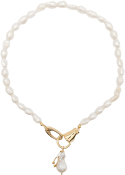 pearl hand-clasp necklace