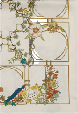 floral-print silk scarf