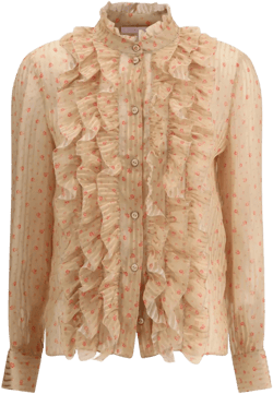 Holly floral-print ruffled shirt