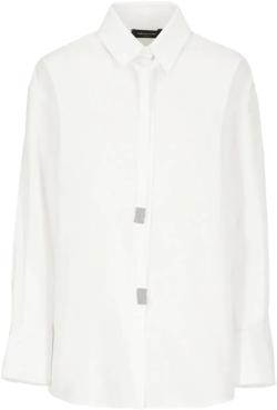 lace-detail cotton shirt