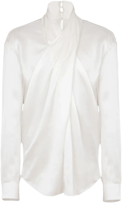 draped silk shirt