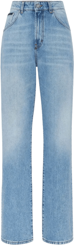 high-waisted jeans