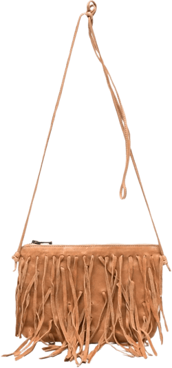small fringe-detail leather crossbody bag