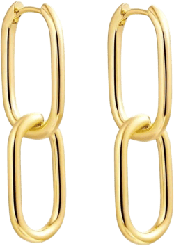 Gold Hoop Earrings For Women Delicate Paperclip Chunky Hoop Earrings UShaped Pearl Earrings Lightweight Minimalist Jewelry