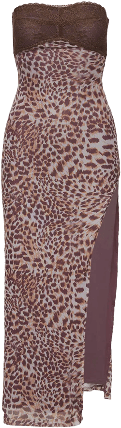 Raidein Strapless Maxi Dress Leopard