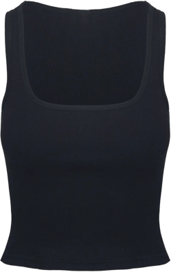 Baseline Square Neck Rib Tank Top Black