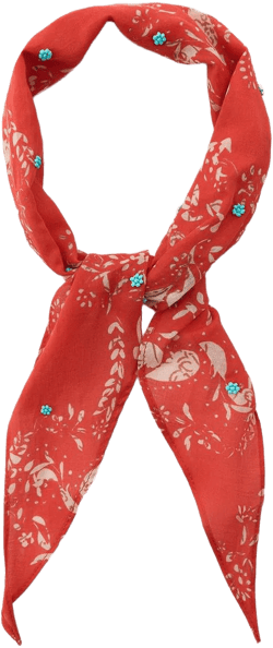 FLORAL PRINT BEADED BANDANA