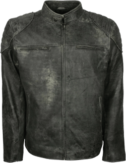Mens Classic Vintage Pickle Green Waxed Caferacer Riders Leather Biker Jacket