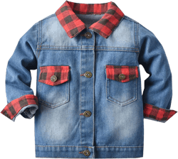 Boys Denim Plaid Jacket Toddler Kids Patchwork Jean Jacket Color Block Button Down Trendy Coat Casual Cool Streetwear Outfit Blue 18-24 Months