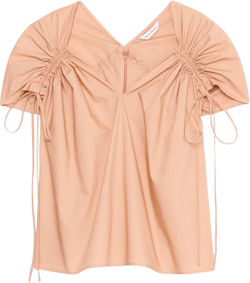 Oversized Cotton Poplin Drawstring Top