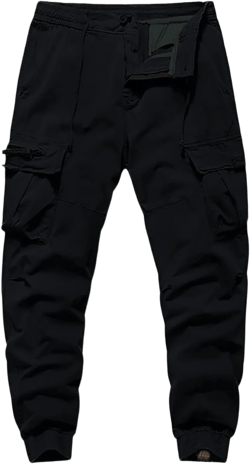 Men Tactical Pants Multi-Pocket Hip Hop Ripstop Cargo Pants Lightweight Work Hiking Trousers Outdoor Apparel #06black Medium