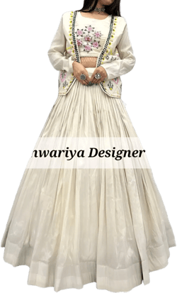 White Navratri Chaniya Choli Jacket Indian Festival Readymade Ethnic Designer Party Wear Traditional Wedding Cotton Lehenga Choli For Women