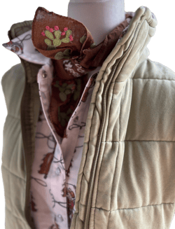 Ranch Style Olive Green lightweight soft quilted Vest with pockets Western Cowgirl Ranch Wife Rodeo NFR jacket