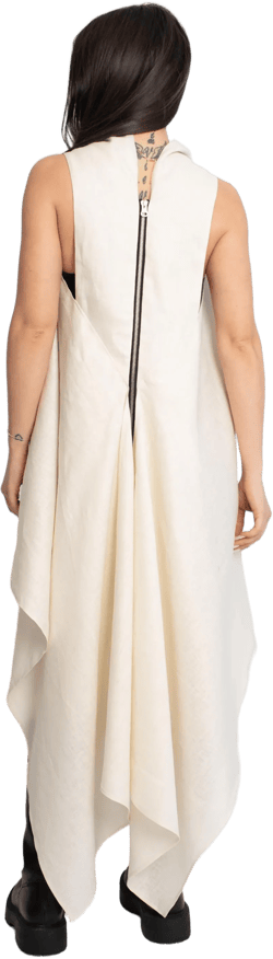 Loose Linen Tunic/Asymmetric Linen Tunic Dress/Draped Neckline Top/Tunic Tops for Women/Summer Linen Dress/White Linen Top/F5072