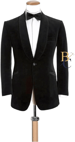 Men&#39;s Black Velvet Tuxedo Suit Formal Shawl Lapel Blazer Custom Tailored Dinner Jacket.