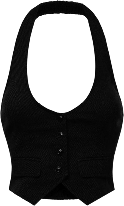 Women halter Neck  Buttoned Waistcoat Black Vest Business Work Attire Formal Casual  Dressy Tuxedo Suit