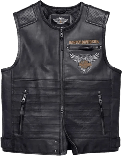 H-D Men&#39;s 115th Anniversary Limited Edition Leather Vest - Handmade Leather Waistcoat For Men