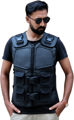 Men&#39;s Tactical Utility Vest | Black Multi-Pocket Streetwear Vest | Adjustable Fashion Vest for Cosplay, Outdoor & Casual Wear