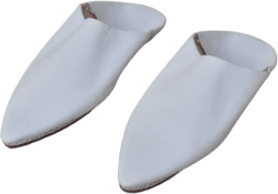 Moroccan Slippers Babouche Leather White, Handmade Comfortable Flat Shoes for Casual Wear Gift for Her or Him