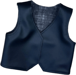 Biker faux leather black vest - blank vest NO patches included