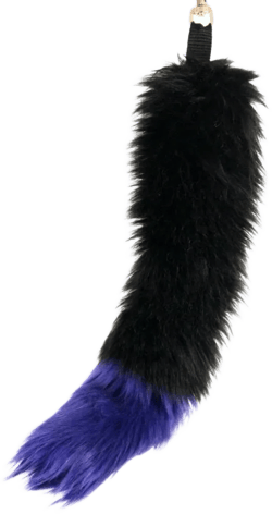 Black Clip-On Fun Fuzzy Faux Fur Tail w Purple Tip for kids & adults (multiple sizes available)