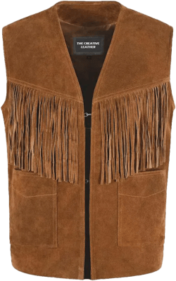 1879 Vintage Suede Fringe Leather Vest