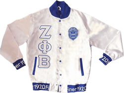 Zeta Phi Beta Sorority INC. | Zeta Phi Beta Apparel | Zeta Phi Beta Jacket | 1920| Black Greek | Zeta Phi Beta Satin Bomber Jacket