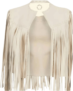Beige Leather Fringe Vest Unisex Western Boho Festival Outfit | Cowboy Cowgirl Biker Style | Rodeo Gift for Him & Her | Country Concert Look