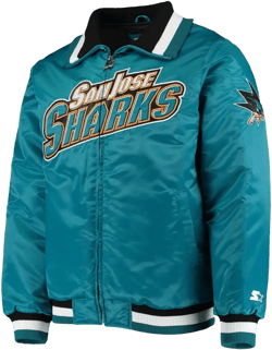 STARTER Mens San Jose Sharks Varsity Jacket, Blue, Large