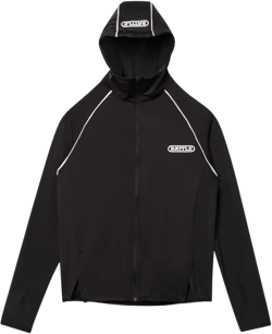 Battle Sports Light Action Track Jacket, Full-Zip Performance Hoodie with High Neck Hood Youth Black Medium
